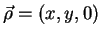 $ \vec{\rho}=(x,y,0)$