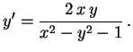 $\displaystyle y'=\frac{2\,x\,y}{x^2-y^2-1} \, .$