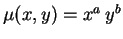$ \mu(x,y)=x^a\,y^b$