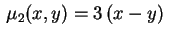 $ \,\mu_2(x,y)=3\,(x-y)\,$