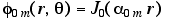 phi[0*m](r,theta) = J[0](alpha[0*m]*r)