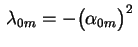 $ \,\lambda_{0m}=-\bigl(\alpha_{0m}\bigr)^2\,$