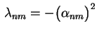 $ \,\lambda_{nm}=-\bigl(\alpha_{nm}\bigr)^2\,$