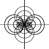 \begin{picture}(80,90)
 \put(0,50){\line(1,0){100}}
 \put(50,67.5){\circle{40}}
 ...
 ...rcle{30}}
 \put(28.9,50){\circle{40}}
 \put(50,0){\line(0,1){100}}
 \end{picture}