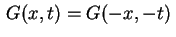 $ \,G(x,t)=G(-x,-t)\,$