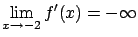 $\displaystyle \lim_{x \rightarrow -2} f'(x) = - \infty$