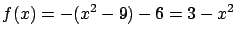 $\displaystyle f(x) = -(x^2-9)-6 = 3-x^2$