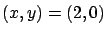 $(x,y) = (2,0)$
