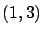 $(1,3)$