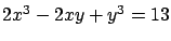 $2x^3 - 2xy + y^3 = 13$