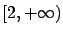 $[2,+\infty)$