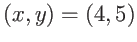 $(x,y)=(4,5)$
