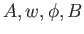 $A,w,\phi,B$