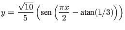 $\displaystyle y = \frac{\sqrt{10}}{5} \left( \mbox{sen} \left(\frac{\pi x}{2} -
\mbox{atan}(1/3) \right) \right)$