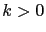 $k > 0$