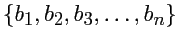 $\{b_1,b_2,b_3,\dots,b_n\}$